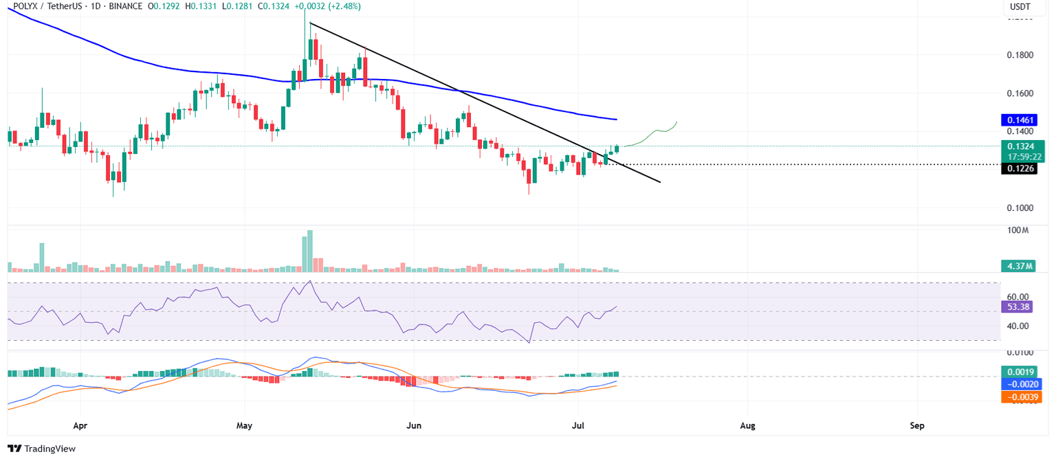 Gráfico diario de POLYX/USDT