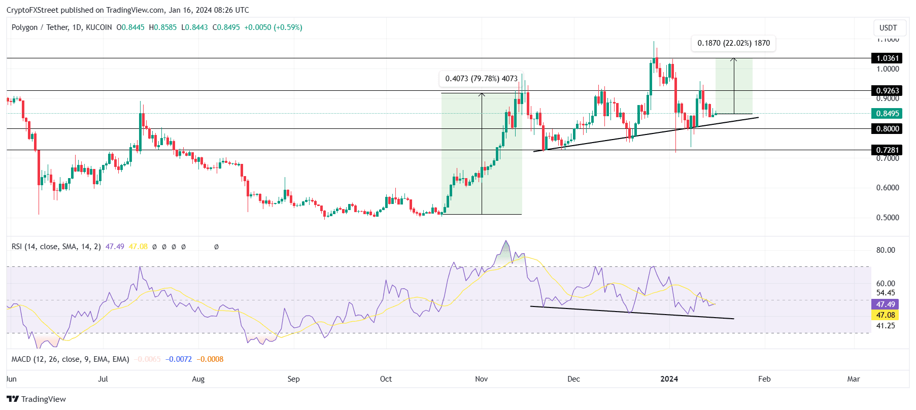 MATIC/USD 1-day chart