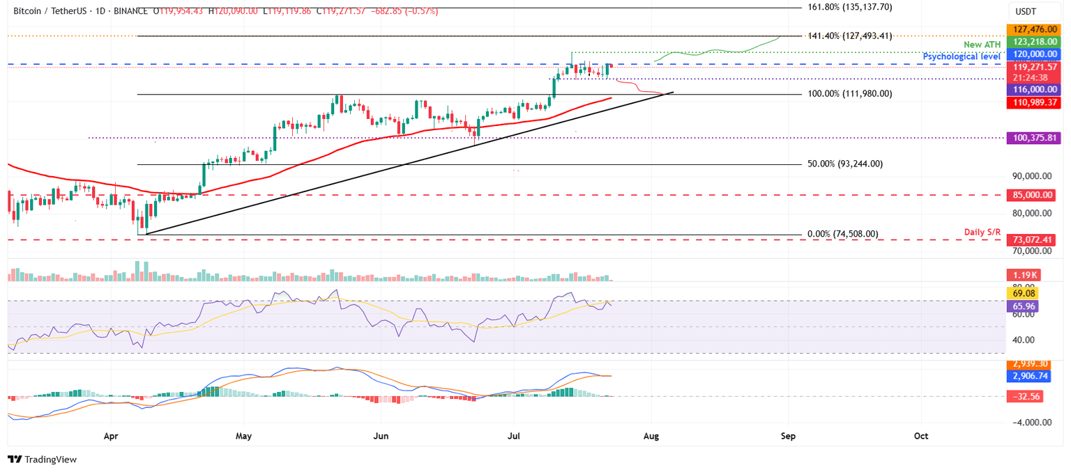 Gráfico diario BTC/USDT 