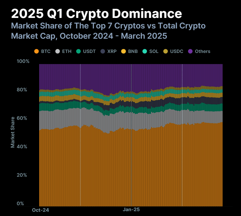 Gráfico de Dominio Cripto Q1. Fuente: CoinGecko