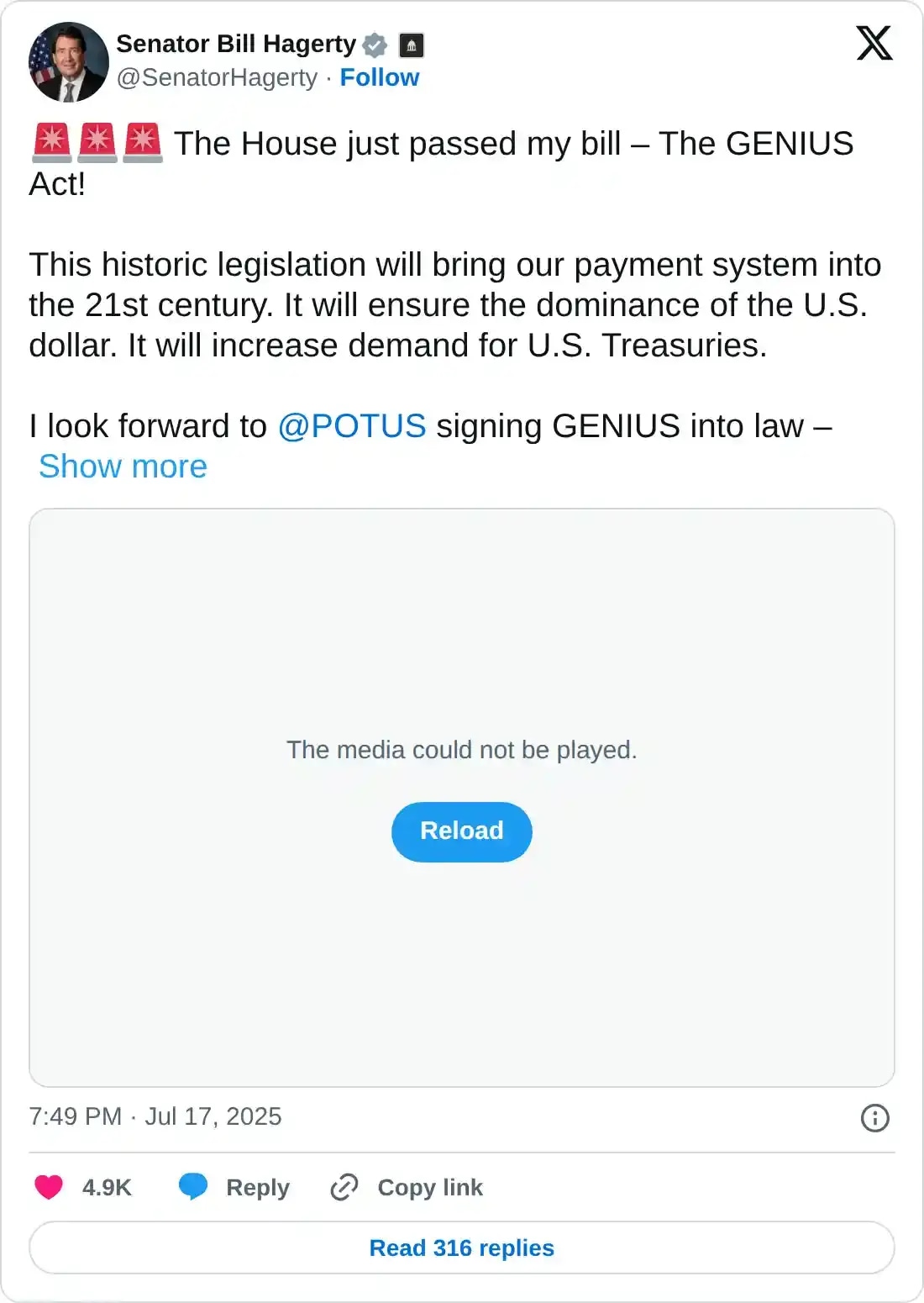 https://x.com/SenatorHagerty/status/1945933801772781967