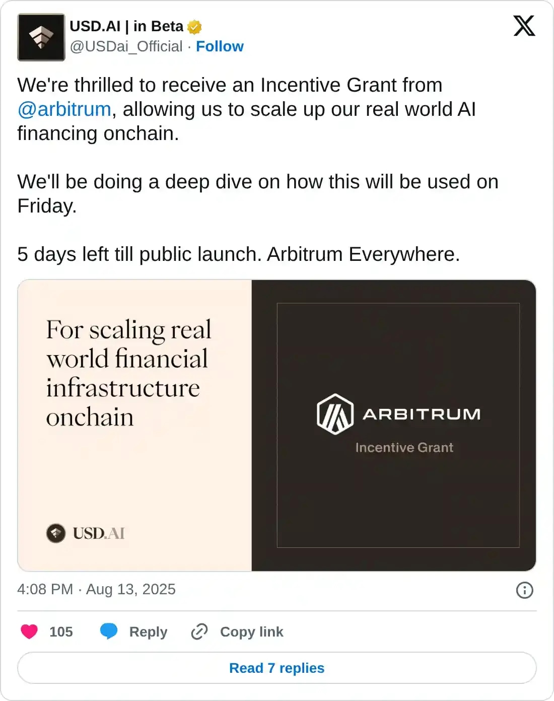 https://x.com/USDai_Official/status/1955662818470203681