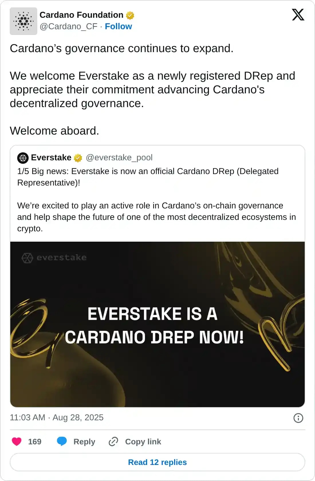 https://twitter.com/Cardano_CF/status/1961021780237140049