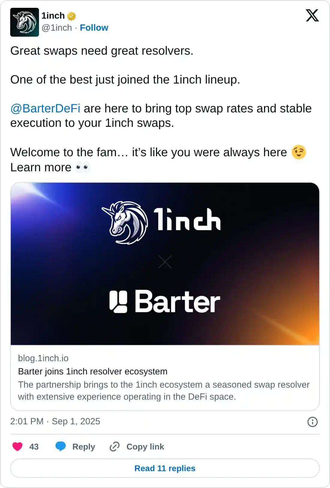 https://twitter.com/1inch/status/1962516220399276132