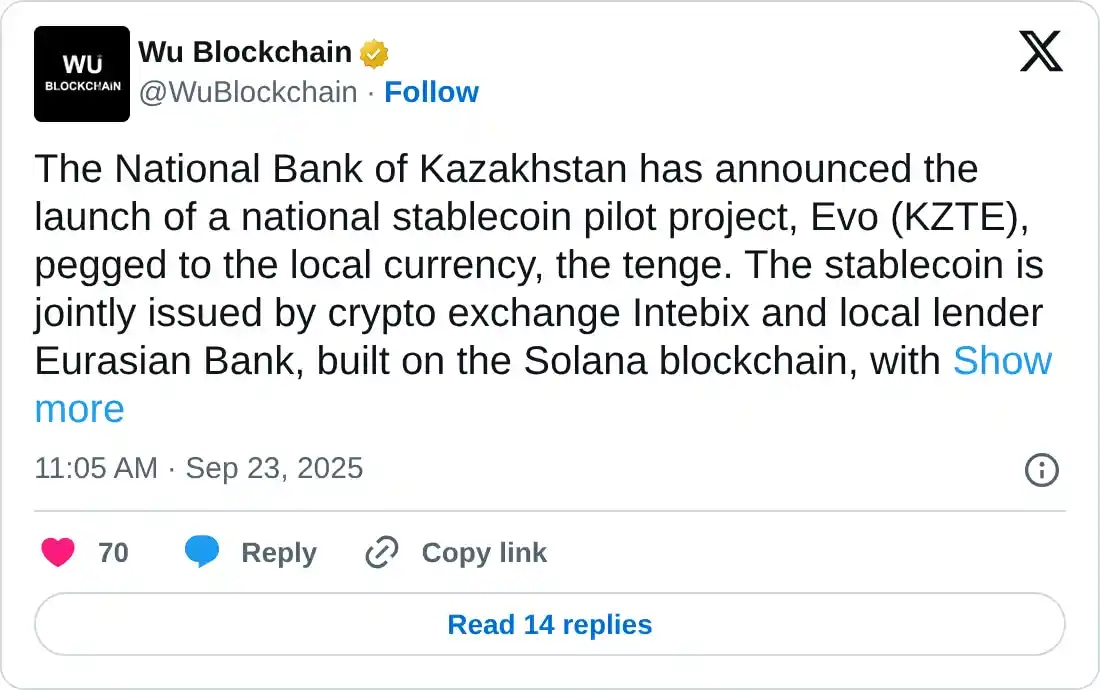 https://twitter.com/WuBlockchain/status/1970444460854255823