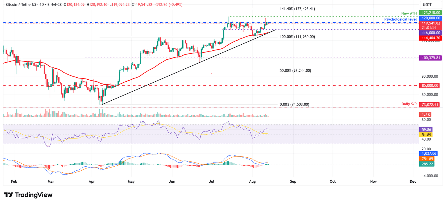 Gráfico diario BTC/USDT