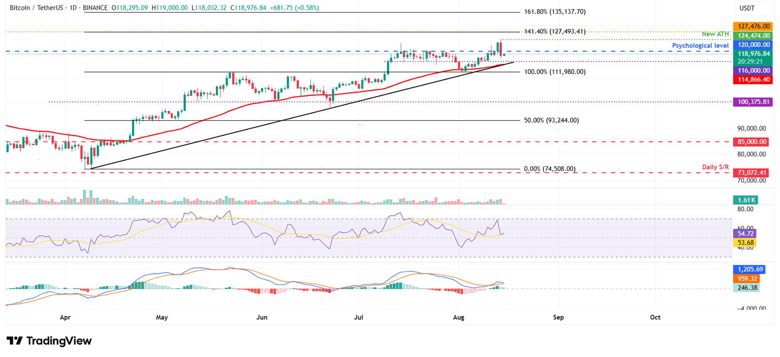 Gráfico diario BTC/USDT