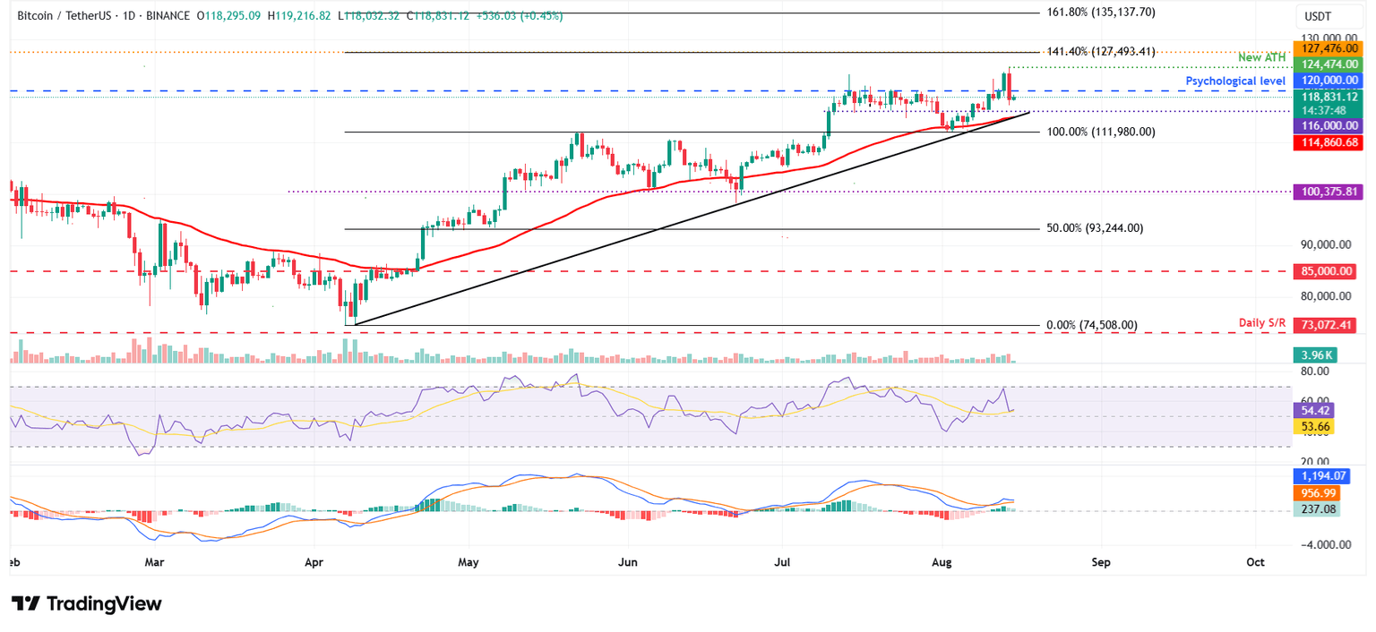 Gráfico diario BTC/USDT