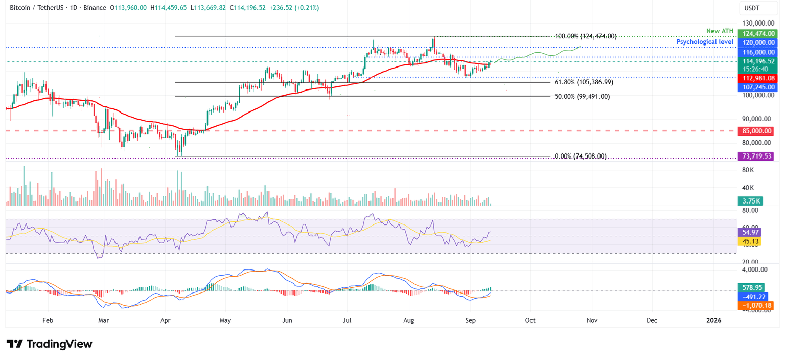 Gráfico diario BTC/USDT
