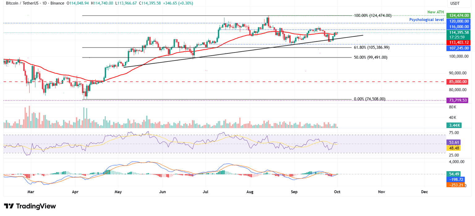Gráfico diario BTC/USDT