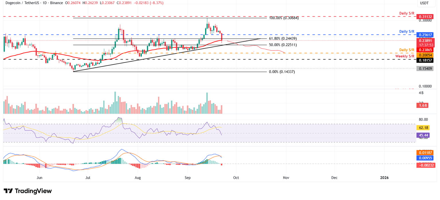 DOGE/USDT gráfico diario