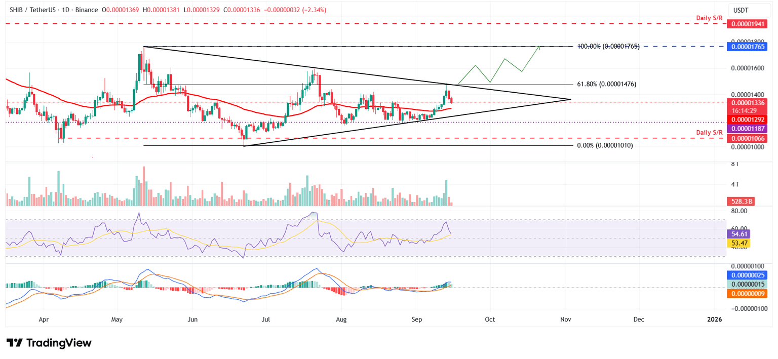 Gráfico diario SHIB/USDT